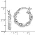 Twisted Hoop Earrings Silver by Fine Color Jewels