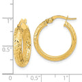 14K Gold Inside Out Hoop Earrings by Fine Color Jewels