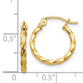 Twisted 14k Gold Hoops Earrings by Fine Color Jewels
