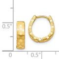 14K Gold Diamond Cut Huggie Hoop Earrings by Fine Color Jewels