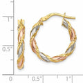 14K Gold Twisted Colored Hoop Earrings by Fine Color Jewels