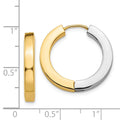 14k Gold Two-tone Hollow Hinged Hoop Earrings by Fine Color Jewels