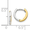 14k Gold Two-tone Round Hinged Hoop Earrings by Fine Color Jewels