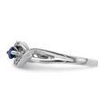 0.29 Ct. Blue Marquise Sapphire & Diamond Prong Pavé 14K White Gold East-West Bypass Ring by Fine Color Jewels