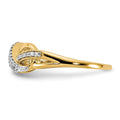 14k Yellow Gold Lab Grown Diamond Infinity Symbol Ring by Fine Color Jewels
