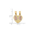 10K Gold Two-Tone Te Amo Breakable Heart Pendant by Fine Color Jewels
