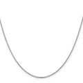 1 mm Concave Box 18 inch Chain 14K White Gold by Fine Color Jewels