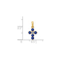 14k Gold Natural Sapphire Diamond Cross Pendant by Fine Color Jewels