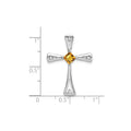 Natural Citrine Diamond Cross Chain Slide Pendant by Fine Color Jewels