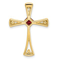 Natural Garnet and Diamond Cross Chain Slide Pendant by Fine Color Jewels