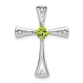 Natural Peridot and Diamond Cross Chain Slide Pendant by Fine Color Jewels