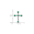 Natural Green Emerald Cross Gold Pendant by Fine Color Jewels