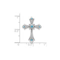 Gold Round Natural Swiss Blue Topaz and Diamond Pendant by Fine Color Jewels