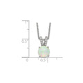 Lab Created Opal Split Bail 18 Inch Necklace Sterling Silver by Fine Color Jewels