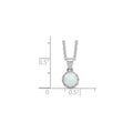 Sterling Silver Rhodium-plated Polished Created Opal Necklace by Fine Color Jewels