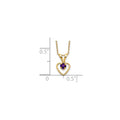 10k Yellow Gold Heart in Heart Birthstone Necklace by Fine Color Jewels