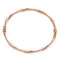 Rose Gold High Polish Twisted Ribbon Hinged Bangle Bracelet by Fine Color Jewels