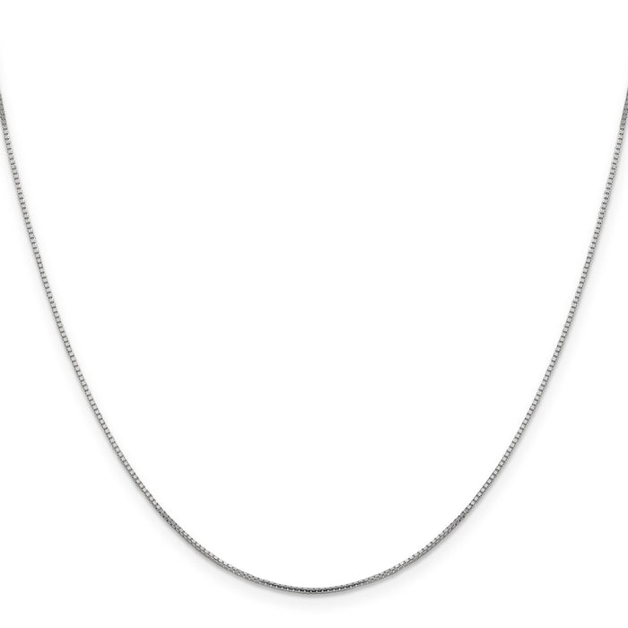 1 mm Octagonal 14K White Gold Box Chain 16 inch by Fine Color Jewels
