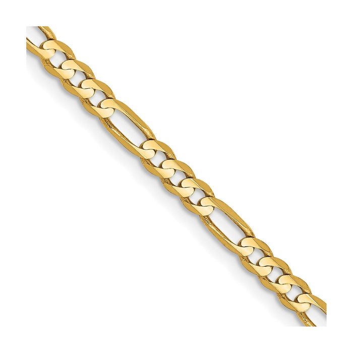 14k Yellow Gold Concave Open Chain for Men by Fine Color Jewels