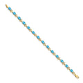 Genuine Swiss Blue Topaz 14K Gold Floral Bracelet by Fine Color Jewels
