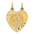 14k Gold 2 Piece Break-apart Charm Pendant by Fine Color Jewels