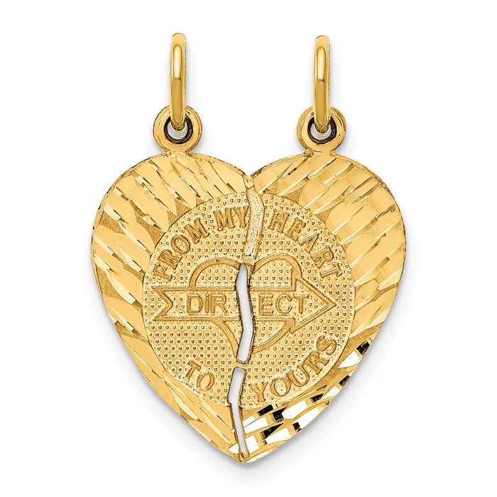 14k Gold 2 Piece Break-apart Charm Pendant by Fine Color Jewels