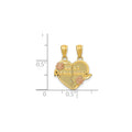 14k Gold Best Friend Split Heart Pendant by Fine Color Jewels