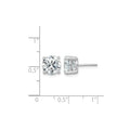 14K White Gold Round Shaped Lab Grown Diamond Stud Earrings by Fine Color Jewels
