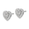 14k White Gold Lab Grown Diamond Halo Heart Stud Earrings 0.75 Ct by Fine Color Jewels