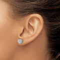 14k Gold Lab Grown Diamond Semi Mount Heart Post Studs Earrings by Fine Color Jewels