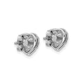 14k Gold Lab Grown Diamond Semi Mount Heart Post Studs Earrings by Fine Color Jewels