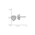 14k Gold Lab Grown Diamond Semi Mount Heart Post Studs Earrings by Fine Color Jewels