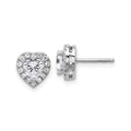 14k Gold Lab Grown Diamond Semi Mount Heart Post Studs Earrings by Fine Color Jewels
