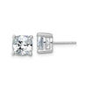 14K Gold Lab Grown Diamond Cushion Four Prong Stud Earrings