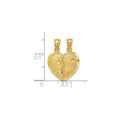 14k Gold I LOVE YOU broken heart Pendant for Couple by Fine Color Jewels