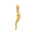 14k Hollow 3-D Italian Horn Pendant by Fine Color Jewels