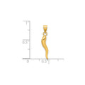 14k Hollow 3-D Italian Horn Pendant by Fine Color Jewels