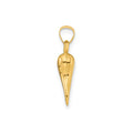 14k Gold Hollow 3-D Italian Horn Pendant by Fine Color Jewels