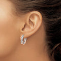 Braided 14K Gold Hinged Hoop Earrings by Fine Color Jewels