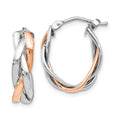 Braided 14K Gold Hinged Hoop Earrings by Fine Color Jewels