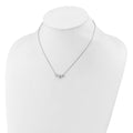 14k White Gold Lab Grown Diamond Three Stone Heart Bar Necklace 1 3/8 ctw by Fine Color Jewels