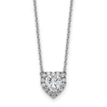 Lab Grown Diamond 14K Halo Heart Gold Necklace 1 1/5 ctw by Fine Color Jewels