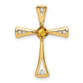 Natural Citrine Diamond Cross Chain Slide Pendant by Fine Color Jewels