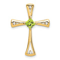 Natural Peridot and Diamond Cross Chain Slide Pendant by Fine Color Jewels