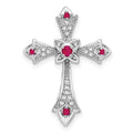 Gold Round Natural Ruby and Diamond Pendant by Fine Color Jewels
