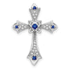 Gold Round Natural Blue Sapphire and Diamond Pendant