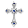 Gold Round Natural Blue Sapphire and Diamond Pendant by Fine Color Jewels