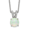Lab Created Opal Split Bail 18 Inch Necklace Sterling Silver