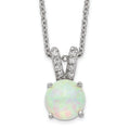 Lab Created Opal Split Bail 18 Inch Necklace Sterling Silver by Fine Color Jewels