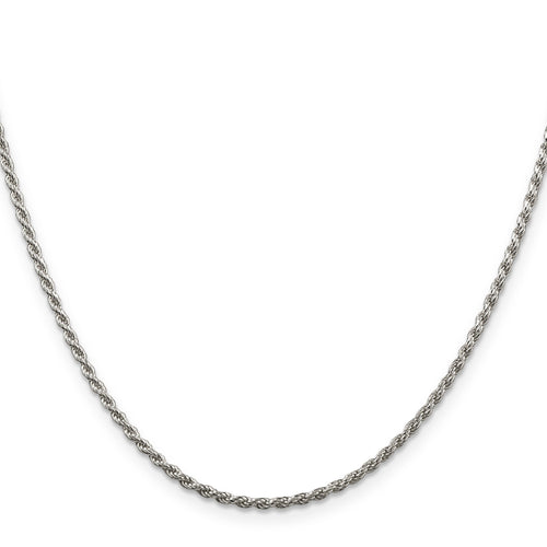 Sterling Silver Diamond-cut Rope Chain by Fine Color Jewels